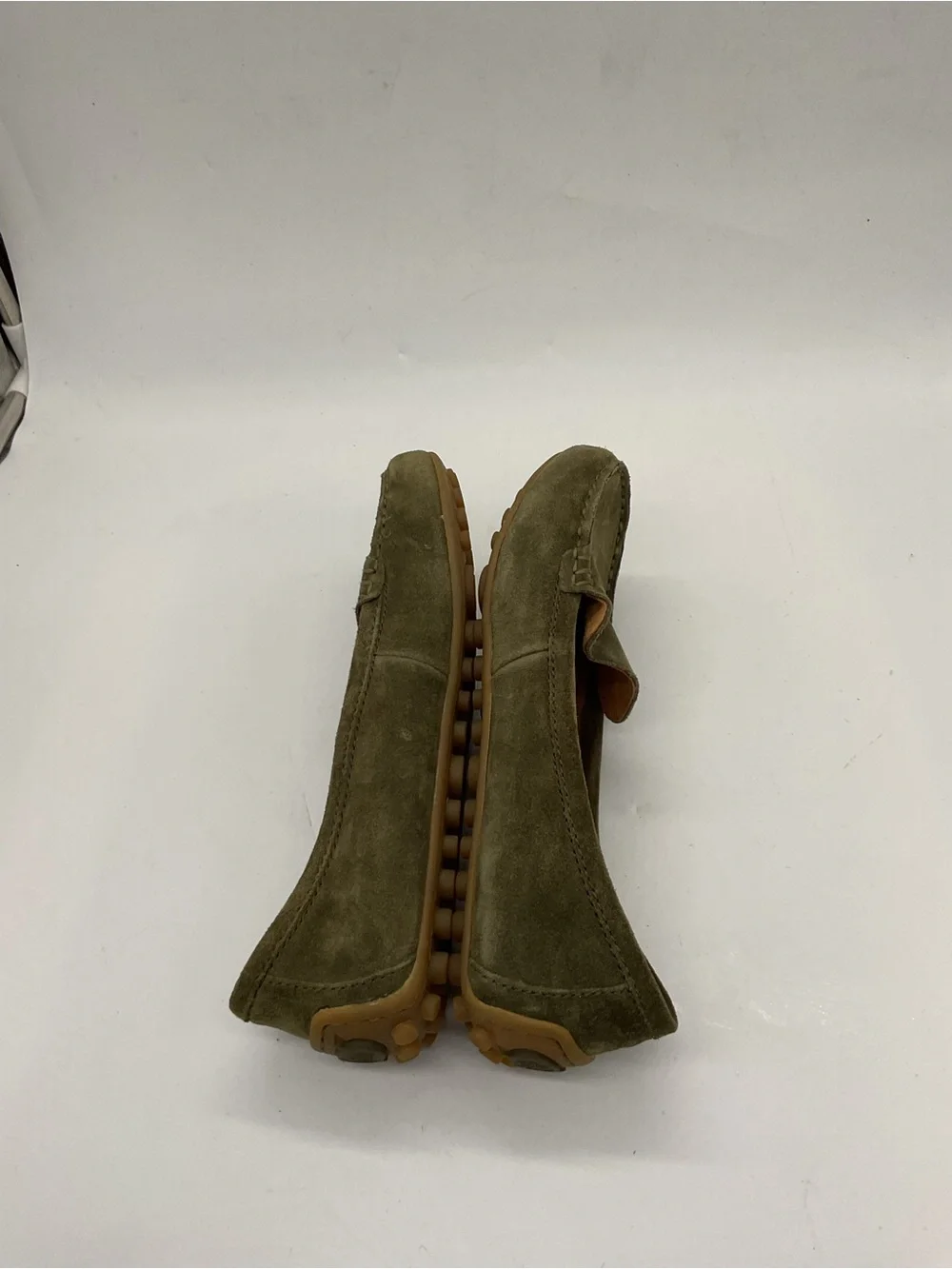 Born Olive Green Suede Slip-On Loafers